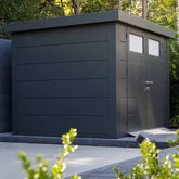 Abri en acier galvanisé gris anthracite 9,8m² avec double porte Eleganto 3330 Telluria Ma boutique